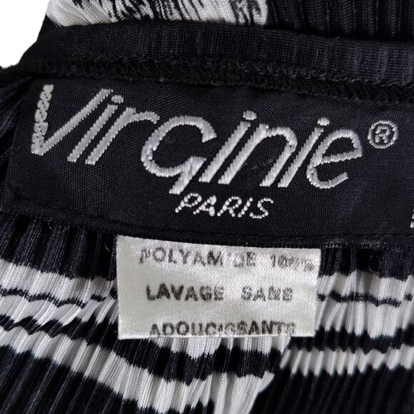 Vintage 80s Oversized Plisse Wrap Top Misses Plus One Size Mixed Print France - Picture 14 of 15